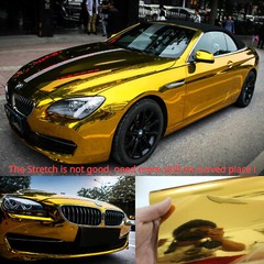 Gold Flat Smooth Mirror Chrome Car Wrap Metal Vinyl Decal Sticker Air Free US