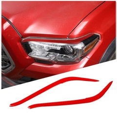 Red Carbon Fiber Front Headlight Eyebrow Eyelids Cover fits Toyota Tacoma 15-22