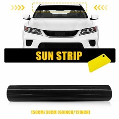 Universal Windshield Banner Black Vinyl Decal Sun Strip 60″x12″ EOU
