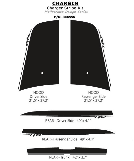 *2007 for Dodge Charger GRAPHICS STRIPES Hood Rear Decals 3M PRO Grade Vinyl 41