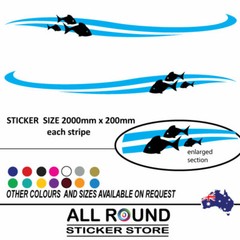 2m Stripes with fish for boat, caravan , Ute , car , vehicle , trailer