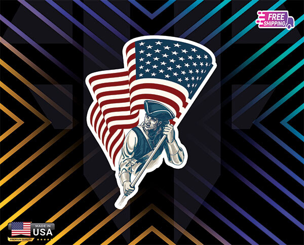AMERICAN USA EAGLE FLAG STICKER, DECAL, 5YR VINYL LAPTOP FREE GIFT CUST SZ DM M