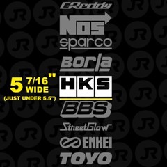 9 Car Automotive Sponsor Decals Pack JDM Drift Racing Sport Logos Aftermarket