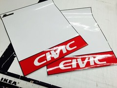J’s Racing Style Circuit Track DECAL Plates Jdm Red HONDA Civic DC EG EK EF FA