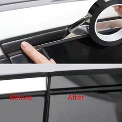 Matte Flat Black 1 inch x 200FT Chrome Delete PET Film Tape Self Adhesive Roll