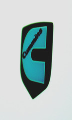 GRILLE EMBLEM fits RAM DIESEL 2006-2010 Black Background/TEAL C with Silver Out