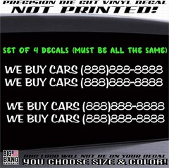 TOW TRUCK Business Advertising We Buy Cars Vinyl Decal Sticker Marketing Owner