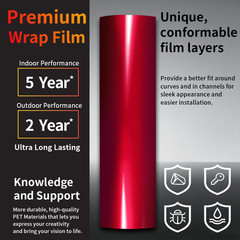 Premium Ultra Gloss PET Liner Self Adhesive Vinyl Wrap Air Release Bubble Free