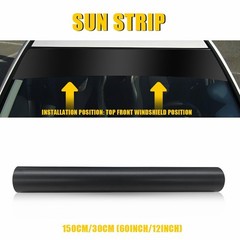 12*60inch Matte Black Windshield Visor Sun Vinyl Blank Banner Cover Sticker USA