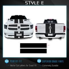 For Ram 1500 Full Body Rally Racing Stripes Graphic Decal Overlay – Gloss Vinyl