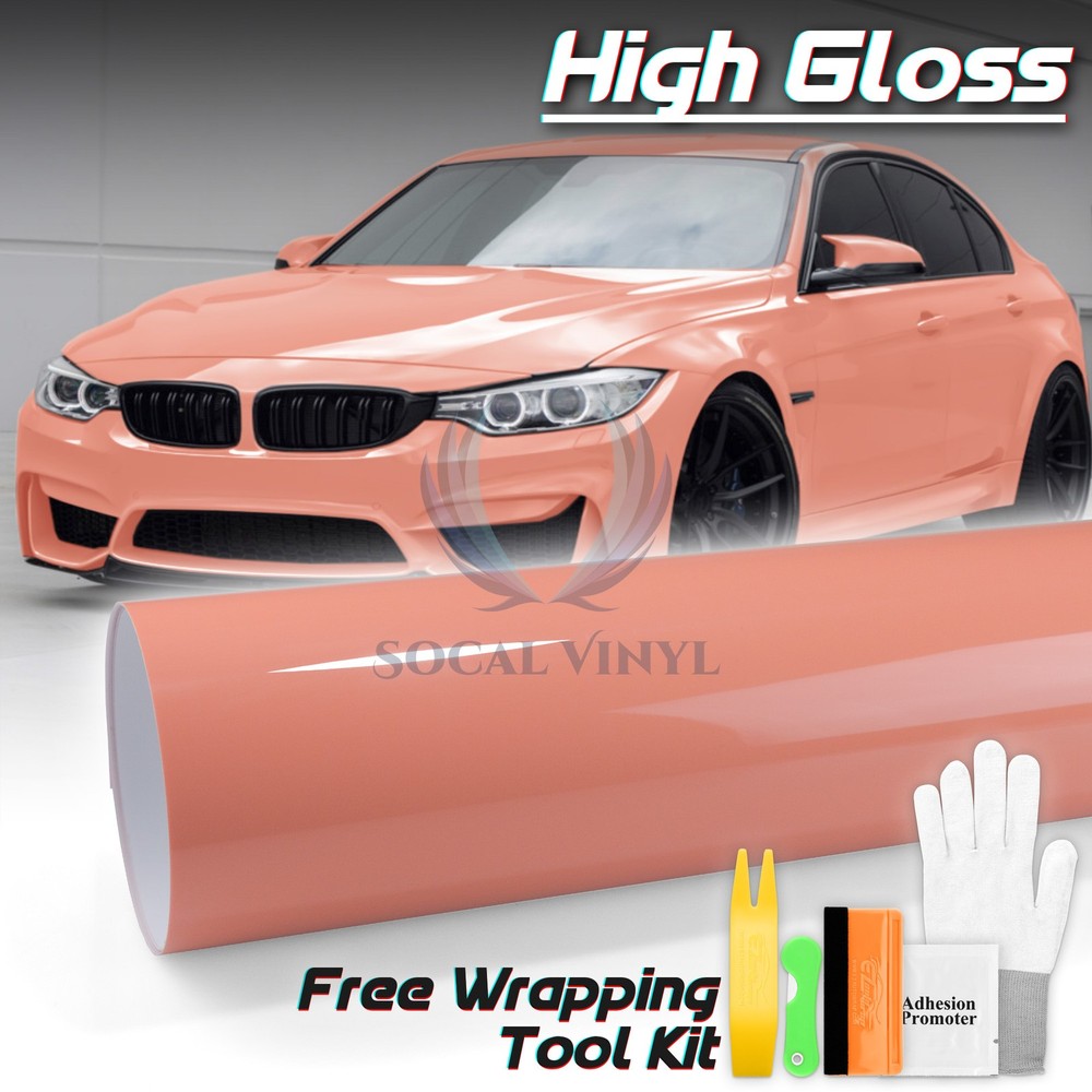 High Gloss Paige Pink Glossy Car Vinyl Wrap Sticker Decal Sheet Film Air Release