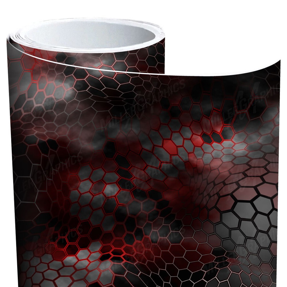 Camo Chameleon “Black and Red” Wrap Vinyl Roll Sheet 3M – Many Sizes Available
