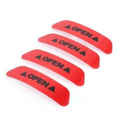4Pcs Car Door Open Reflective Safety Warning Stickers Red Yellow Decal Tape