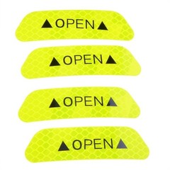 4Pcs Car Door Open Reflective Safety Warning Stickers Red Yellow Decal Tape