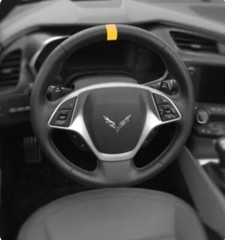 C8 Corvette COMPETITION YELLOW STEERING WHEEL VINYL STRIPE (2 X 5 Inches)