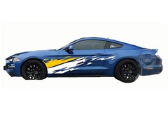 Graphics Distorted Stripe Decal For Ford Mustang Car Side Door Vinyl Stickers