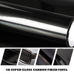 7D Carbon Fiber Vinyl Wrap Roll Car Moto DIY Interior Exterior Black 12×60″