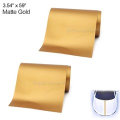 2x 3.54″ x 59″ Matte Gold Car Hood DIY Vinyl Tape Racing Stripes Sticker Decals