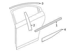 Genuine Anthracite Rear Passenger Side Door Window Frame Rear Applique 39085710