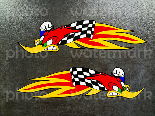 2x Woody racing decal sticker graphic HRC Superbike MotoGP AMA MX CR Pick a Size