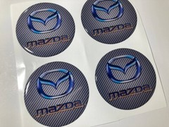 4 x Mazda silicone emblem sticker for hubcaps hub cap epoxy resin logo