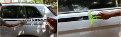 4x White Stripe Car Wheel Fender Sticker Vinyl Graphic Decal 56x10cm Universal