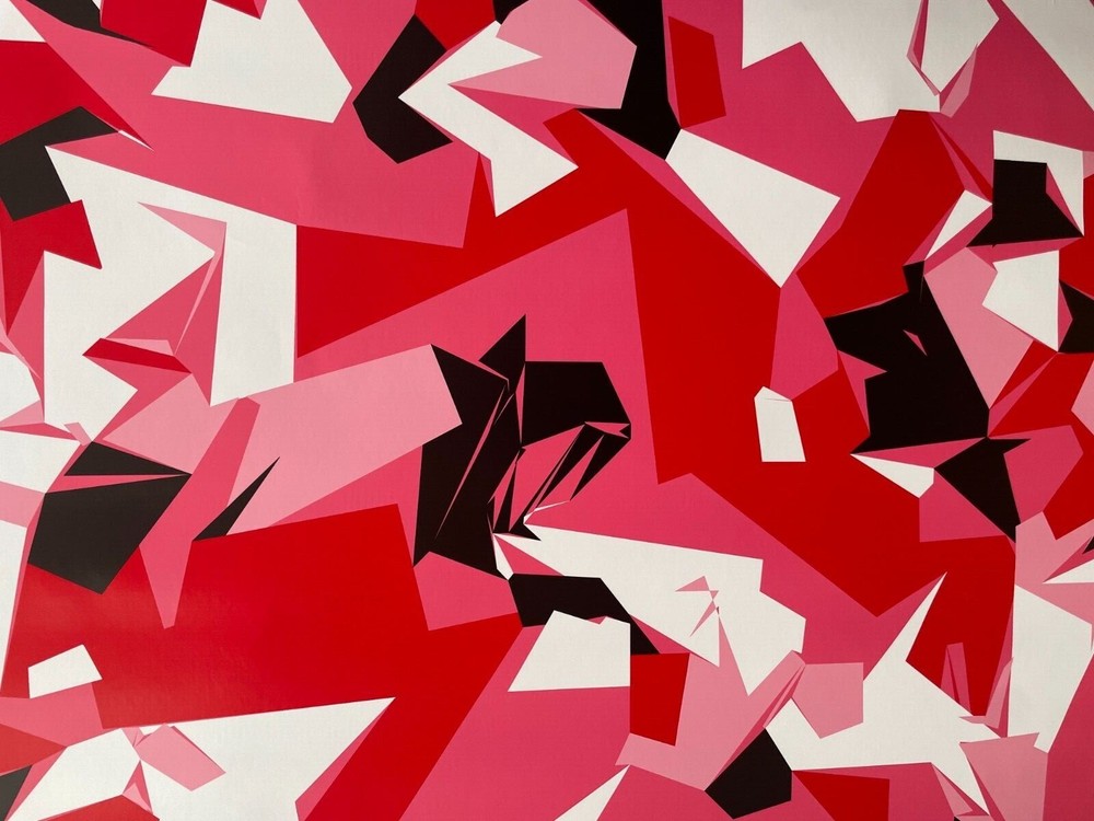 Red Pink Black White Camouflage Vinyl Film Wrap Sticker Bubble Free Air Release