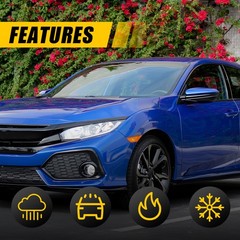 Delete Blackout Window Trim Glossy Black For 17-21 Honda Civic Hatchback 1-5Set