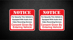 Notice For Security This Vehicle Is Equipped Audio 1 Pair of Stickers P925