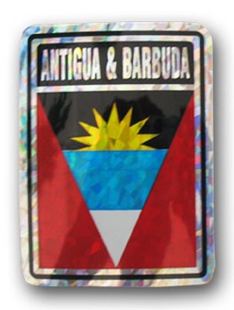 Antigua Barbuda Country Flag Reflective Decal Bumper Sticker