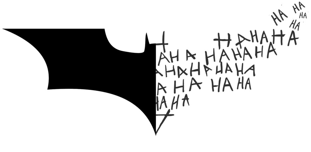 Decal Vinyl Sticker Car Window – Batman Logo Symbol + Joker Laugh HA HA HA Large