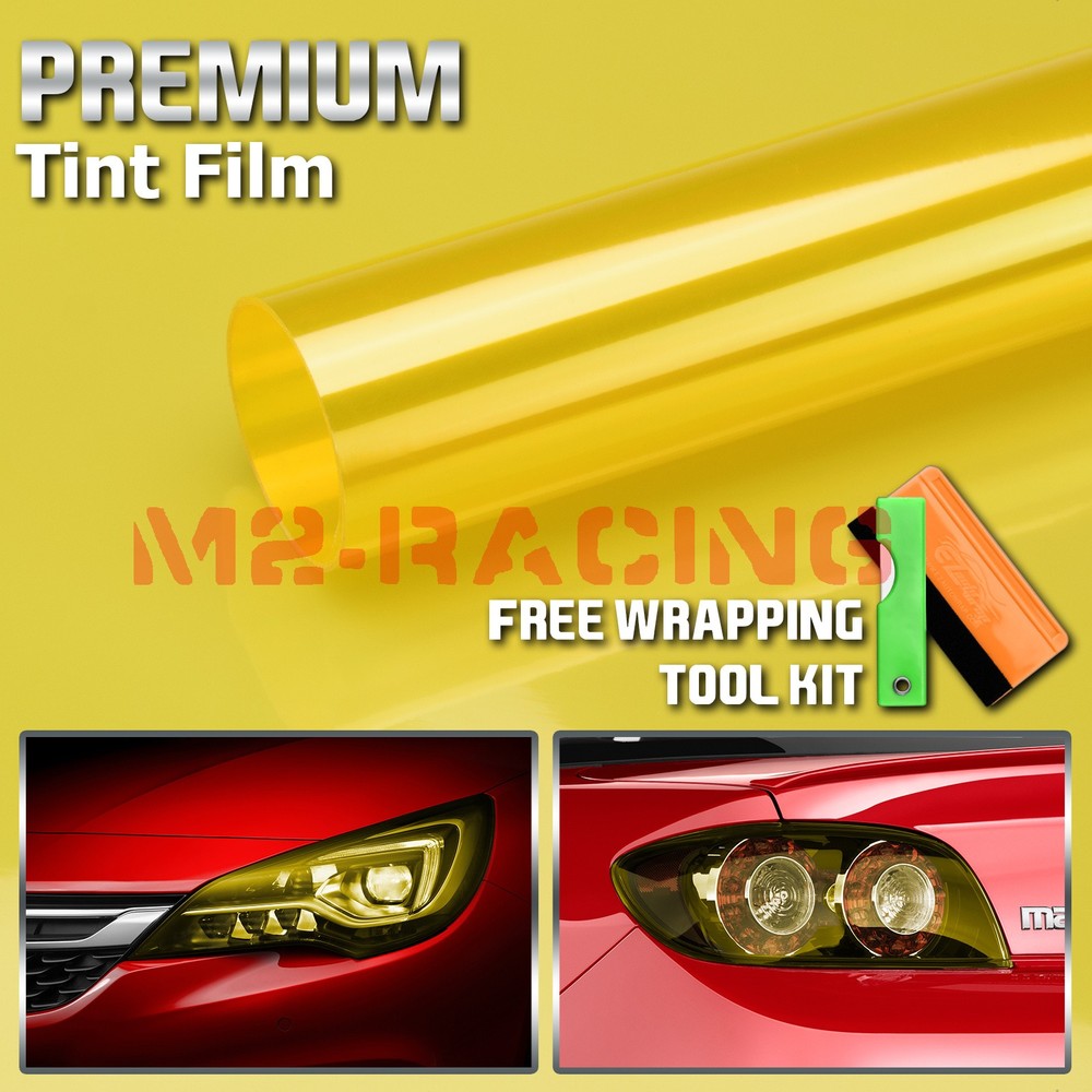 Gloss Golden Yellow Headlight Taillight Auto Protective Lights Tint Film Vinyl