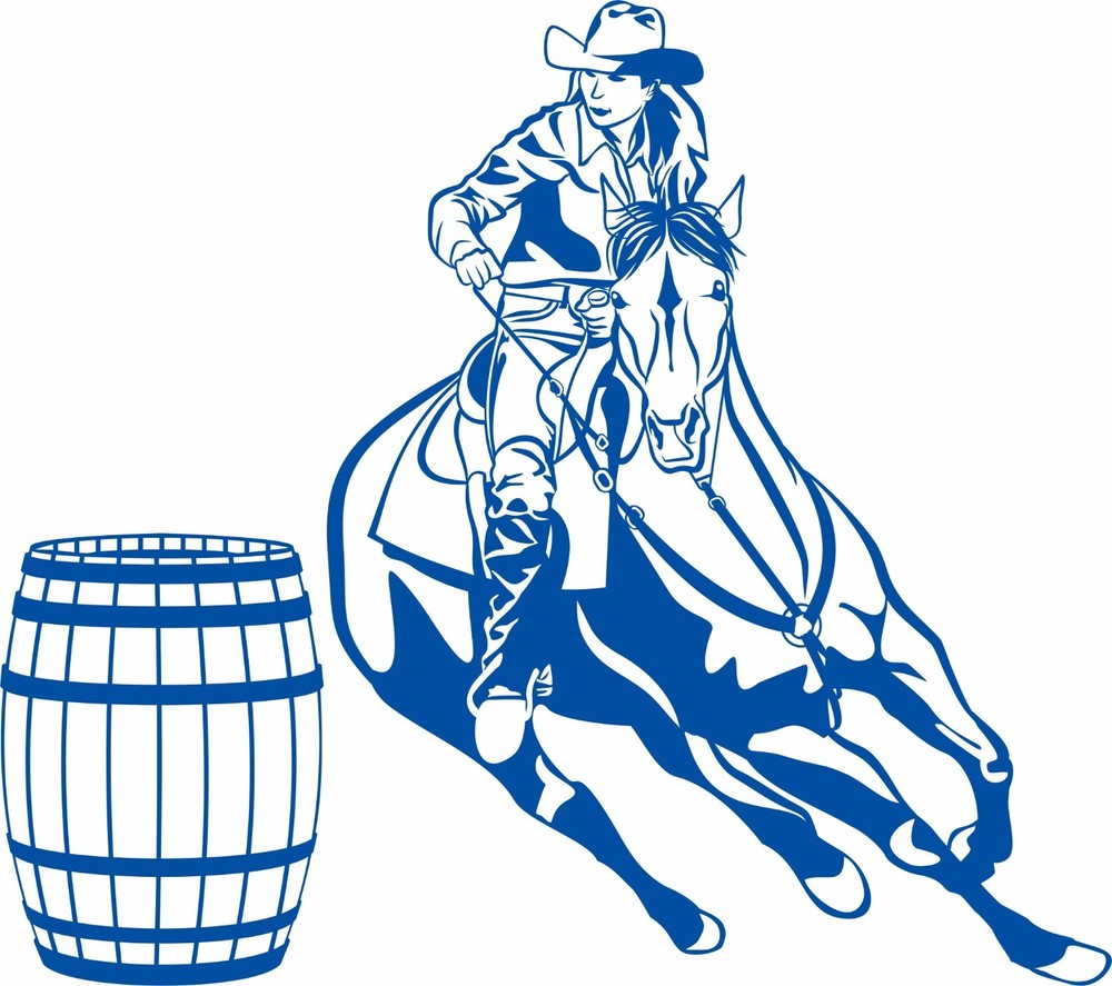 Cowgirl Barrel Racer Horse Cowboy Rodeo Western Window Vinyl Decal Sticker