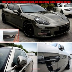 Air Release Black Entire Car Mirror Chrome Entire Vinyl Wrap Sticker Film HDUS