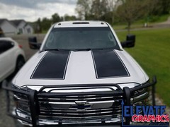 For Chevy Silverado 2500 3500 Rally Hood Graphics Vinyl Stripes Decals 2015-2019
