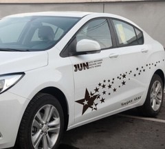 2x Car Side Door Fender Skirt Star Stripes Racing Vinyl Decal Stickers Graphic