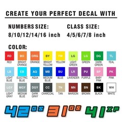 Custom Car Racing Number Class Magnet Decal x2 8,10-16 inch – Bold Black Style