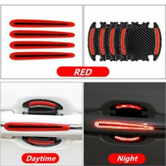 8pcs Car Door Handle Bowl Protective Film Reflective Sticker Strips Anti-Scratch