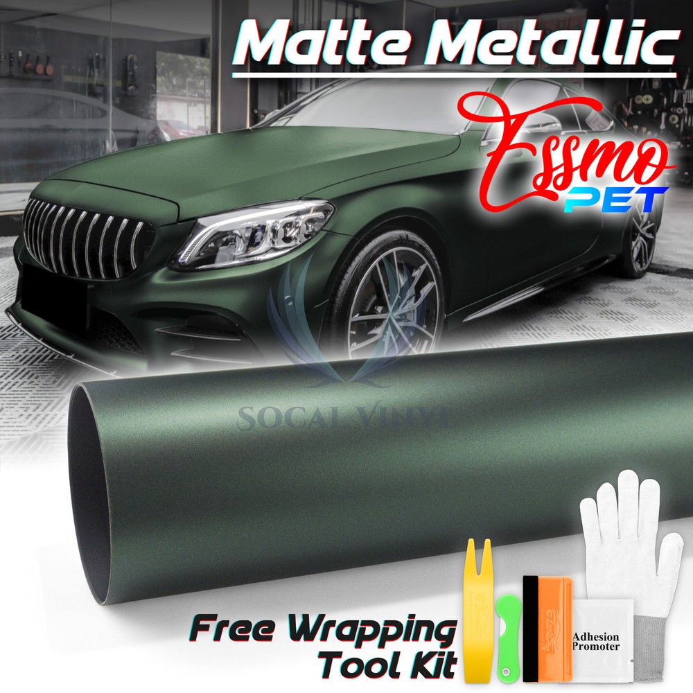 ESSMO PET Matte Metallic Wizard Green Car Vehicle Vinyl Wrap Decal Sticker