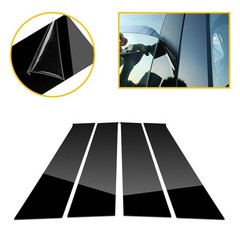 Door Piano Black Pillar Posts for Dodge Ram 09-18 Crew/Quad/Extended EXT Tr E