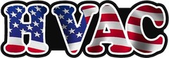 HVAC Heating Air Decal American US USA Waving Flag Vinyl Hard Hart Sticker Decal