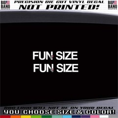 Fun Size Vinyl Decal SET Die Cut Sticker Lettering Small Lightweight Fast Cars