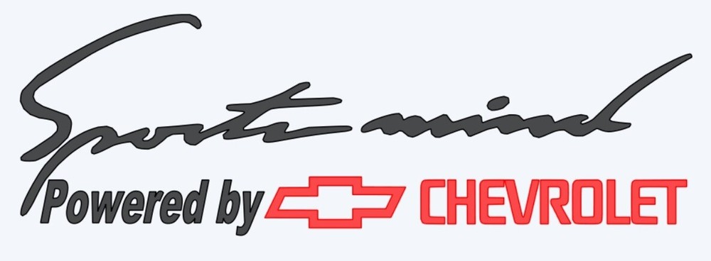 Sports mind Powered by Chevrolet body decal. Aftermarket body decal