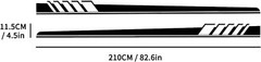 2pcs Car Body Side Decor Trim Stripe Graphics Self-adhesive Decal Sticker -Black