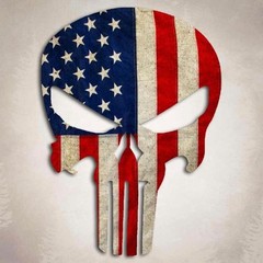 American Flag Punisher Skull Distressed USA Military Super Hero Decal Sticker