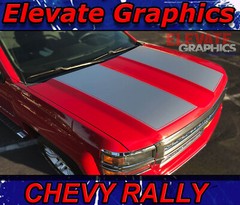 2014-2015 Fits Chevy Silverado Rally Hood Stripes Silverado 3M Decals Graphics