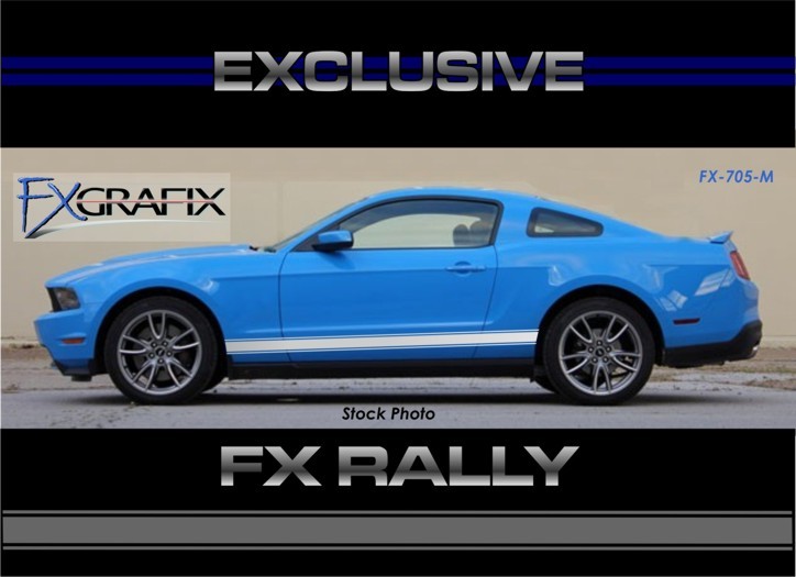 2010 – 2012 Ford Mustang Rally Racing Side Rocker Factory Style Quality Stripes