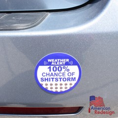 FUNNY Stocking Stuffer HardHat Sticker 100 Percent Chance of Poop Storm Vinyl 3″