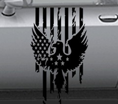NEW Eagle USA Flag Hood Door Vinyl Decal Racing Stripes (Fits Challenger)