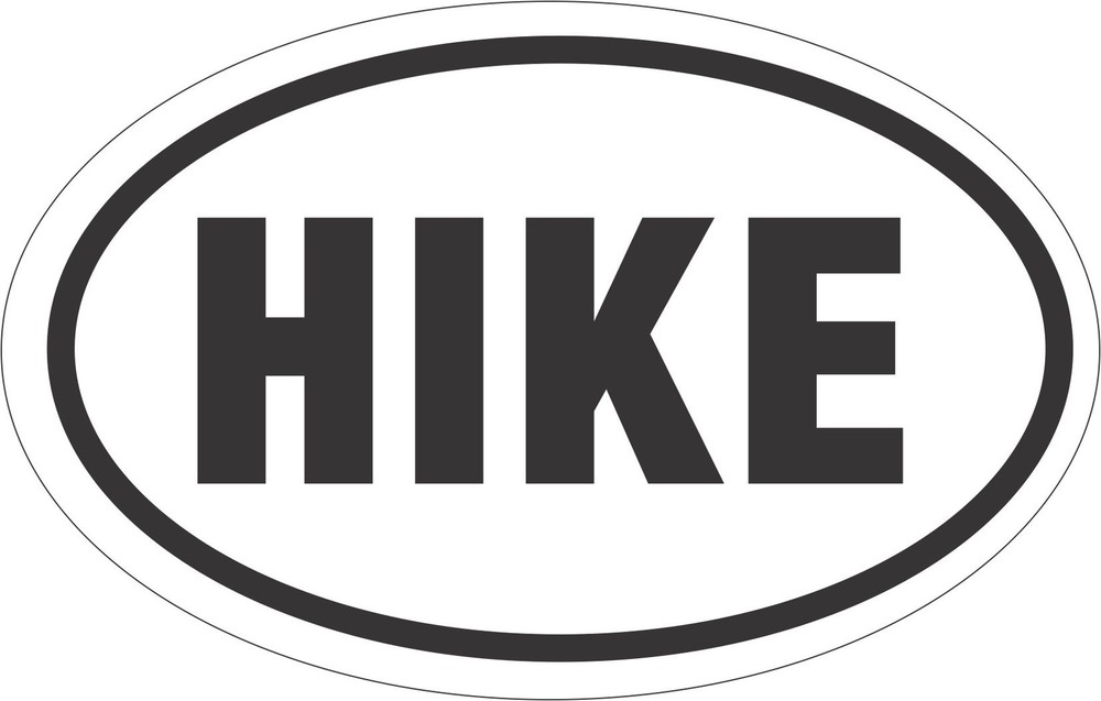 HIKE EURO OVAL DECAL STICKER VINYL CAR WINDOW LAPTOP BUMPER ROCK CLIMB OS425